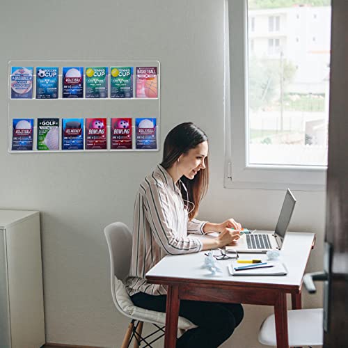 Eersida Acrylic Brochure Holder 12 Pockets Wall Mount Display Stand