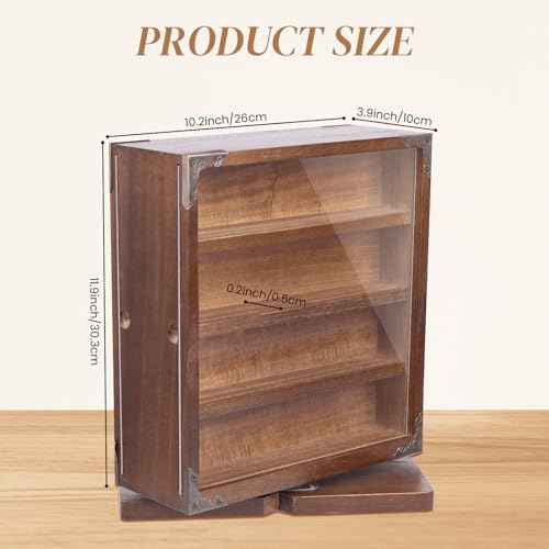 Rotating Challenge Coin Display Cabinet, Double-Sided Storage Display, Military Coin Holder Display£¬4 Layers & 2 Grooves£¬ The Ideal Gift for Challenge Coin Collectors