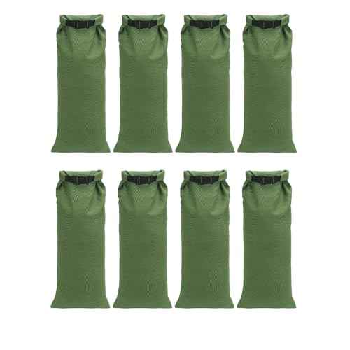 Flood Water Barrier Sand Bags - 8 Pcs Thickened Long Canvas Flood Protection Sandbags with Insert Buckle Reusable Quick Flood Barrier for Home Door Window Basement Garage Floor Flood Control (8)