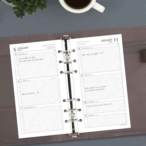 AT-A-GLANCE 2026 Planner Refill, Weekly, 3-3/4" x 6-3/4", Portable Size 3 Loose-Leaf (063-285Y-26)