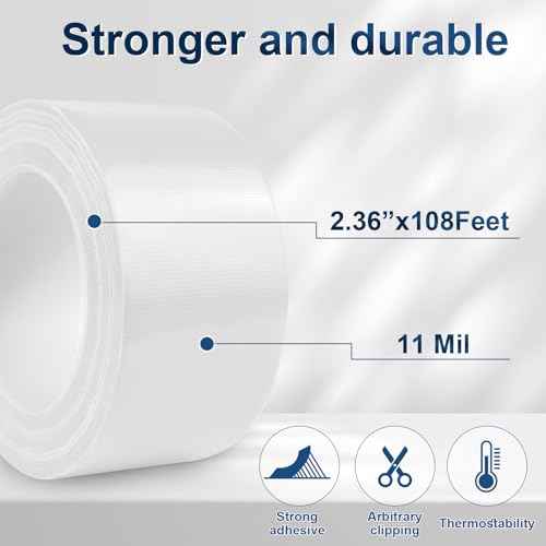 White Duct Tape Heavy Duty, 1.88 Inch x 35 Yard Waterproof Strong Adhesive Duct Tape for Indoor Outdoor Repairs Tear by Hand, 1 Roll