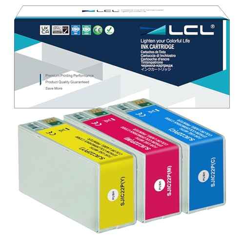 LCL Remanufactured SJIC22P Ink Cartridge Replacement for TM-C3500 TM-C3510 TM-C3520 C3500 C3510 C3520 Printer (3-Pack CMY)