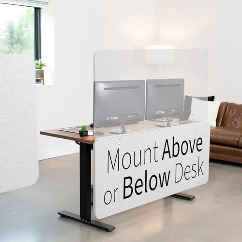 VIVO 60" x 24" Gray Clamp-On Desk Privacy Panel (PP-1-V060G) – Light Gray