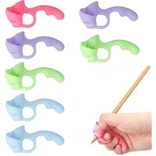 Grips for Pencil for Kids Handwriting, 8 Pcs Pen Grips, Ergonomic Pencil Grippers Holder for Kids, Writing Posture Correction with Cushion for Toddlers, Adults, Preschooler, Special Education Supplies