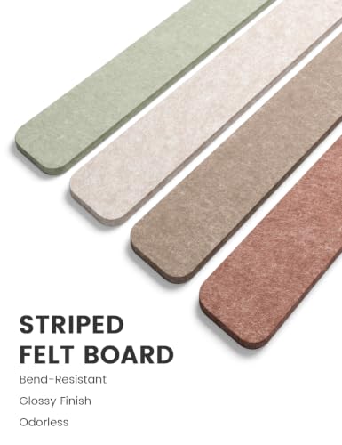 Fluxynara Boho 8 Pack Cork Wall Boards 13x2 Inches Felt Bulletin Panels