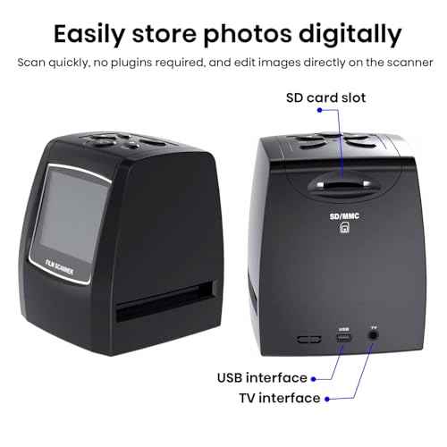 Mini Digital Film & Slide Scanner ? Converts 35mm Negatives & Slides to JPEG Photo ? Includes 2.4 LCD Screen ? Easy Load Film Adapters