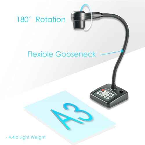 INEBIZ IB280 10x Optical Zoom Document Camera with HDMI/USB, Autofocus, LED Light, Professional Visual Communication Tool of Real-time Projection, Compact for Teachers in Classroom