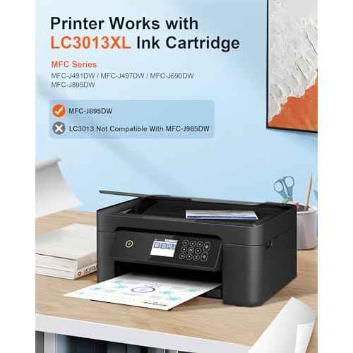 E-Z Ink Pro LC3013 LC3011 Compatible Ink Cartridge Replacement for Brother LC3013XL LC3011 LC-3013 Compatible with MFC-J491DW MFC-J497DW MFC-J895DW MFC-J690DW (2 Black, 1 Cyan, 1 Magenta, 1 Yellow)