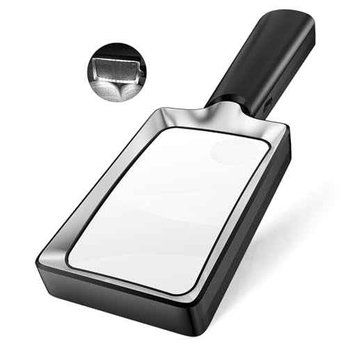 Magnifying Glass with Light - 5X 15X Lighted Magnifier with 20 LED, Large Handheld Magnifying Glasses Illuminated Rectangle Magnifier for Seniors Reading Low Vision Close Work Inspection