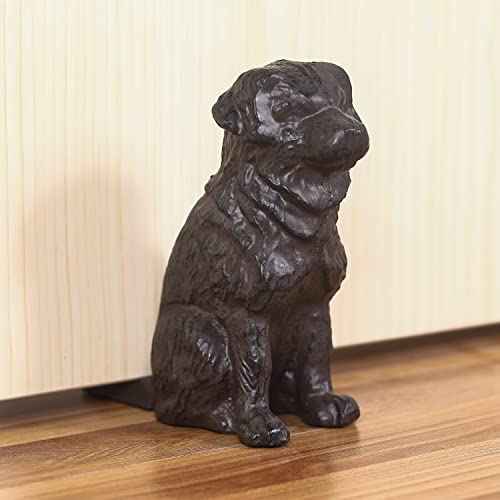 3.07 Lbs Cast Iron Door Stop Wedge Metal Dog Door Stoppers for Bottom of Door, Antique Brown