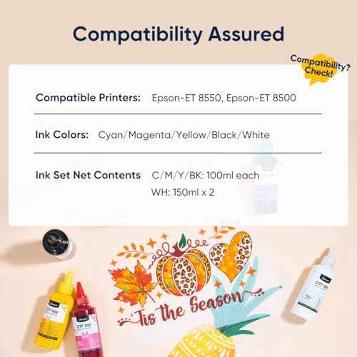 Auto-Fill DTF Ink - 700ML Premium DTF Transfer Ink for PET Film, Refill Ink for Epson ET-8550 ET-8500 Printers, Heat Transfer Printing Ink Set, Heat Transfer Printing Direct to Film