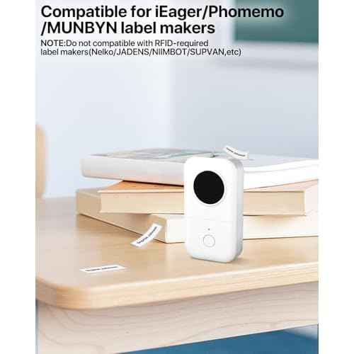 iEager Label Maker Tape, 12mm x 40mm, White Thermal Sticker for Label Maker Machine, Household Storage Labels, Self-Adhesive Stickers, Set of 3