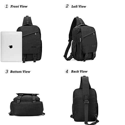 NICGID Sling Bag Backpack, 13.3'' 14.1'' Laptop Bag Crossbody Shoulder Chest Backpacks Travel Outdoors for Men Women