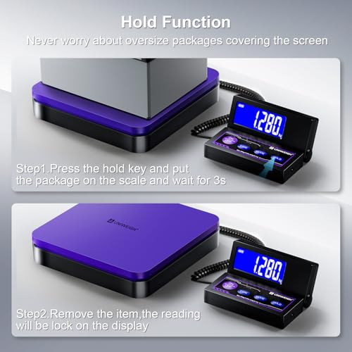 UNIWEIGH Purple & Black Digital Shipping Scale 110lb/0.1oz Postal Weighing Scale