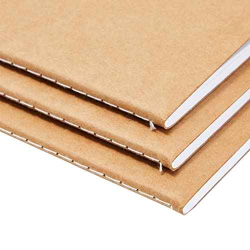 Paper Junkie Notebooks for School - 4.3 x 8.2 In, Kraft Brown, Pack of 48 - Lined Notebooks - Kraft Paper Journals for Note Taking & Journal Writing