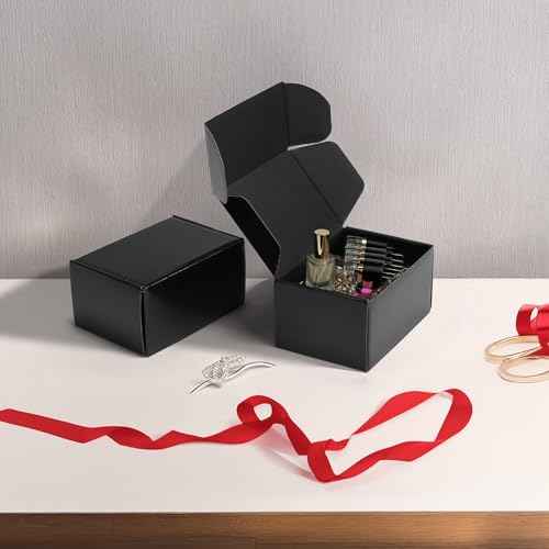 Rempry 40 Pack 6x4x3 Black Shipping Boxes, Small Cardboard Mailer Boxes for Small Business Shipping Packaging