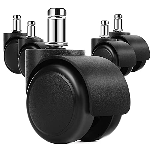 MaxGear Black Office Chair Casters Set of 5 – 11mm Stem Replacement Wheels