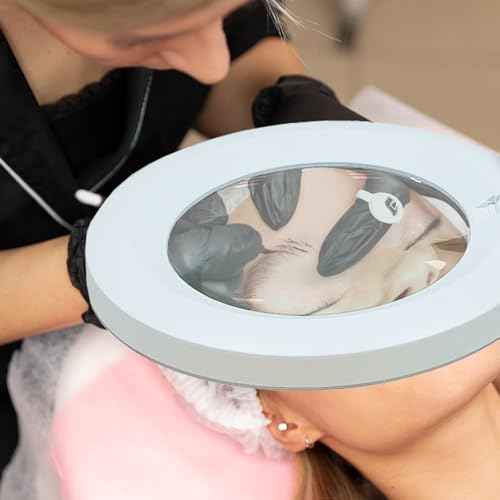 12W LED Magnifying Lamp with Clamp - 10 Brightness Levels, 6500K, 1200 Lumens | 5 Inch Lens (1.75x Magnification/3 Diopters) for Reading, Sewing, Nail Art & Crafting (White)