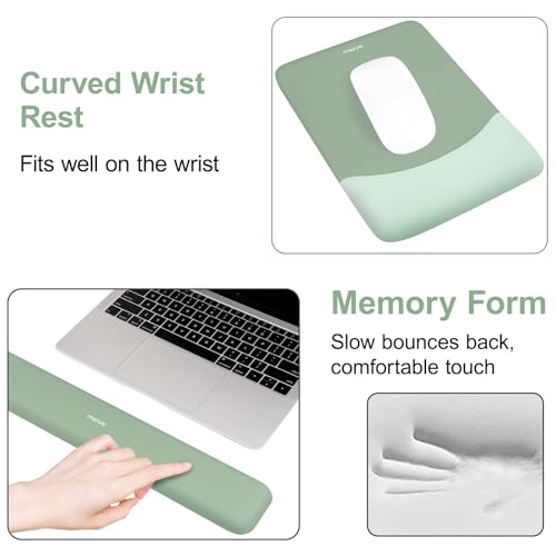 MOSISO Green Keyboard Wrist Rest & Mouse Pad Set with Wrist Support