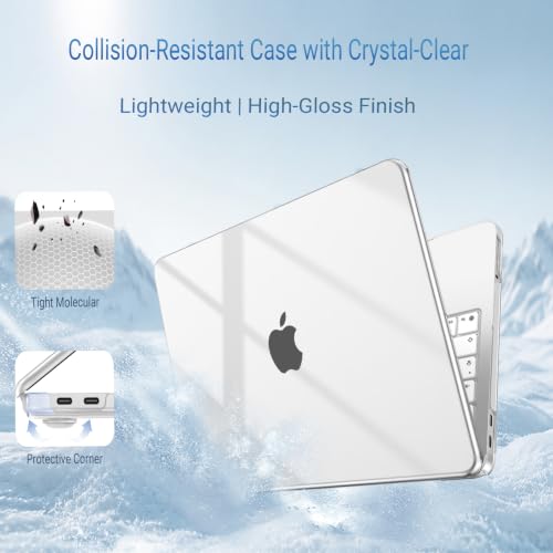 MOSISO Crystal Clear Compatible MacBook Neo 13-inch Hard Shell Case A3404 with Liquid Retina