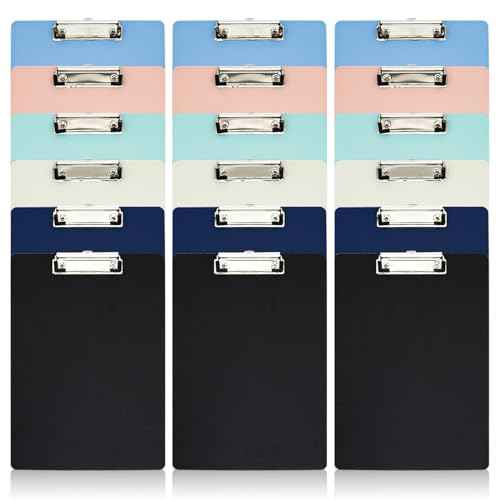 BOMEI PACK Color Clipboards 18 Pack, Plastic Bulk Clip Boards for Classroom and Office, A4 12.5 x 9 Inch