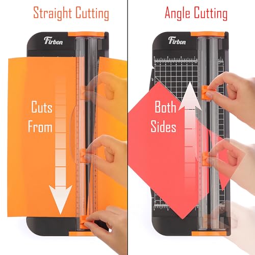 Firbon Black A4 Paper Cutter, 12 Inch Guillotine Trimmer with Extended Ruler - Portable & Safe