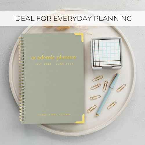 Aesthetic 2025-2026 Academic Planner - A Beautiful 7 x 10" Daily Planner for Women or Men with Weekly & Monthly Spreads For The 25-26 School Year - Modern Calendar Runs From July 2025, June 2026
