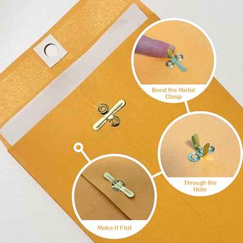 30 Pcs 5 x 7.5Inch Manilla Envelopes,Kraft Envelopes with Clasp Closure and Gummed Seal for Office Document School Business Home