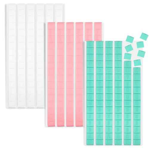 288 Pcs Sticky Tack, Wall Safe Adhesive Museum Poster Putty, Removable and Reusable Mounting Putty for Hanging Pictures, Art, Decoration (Light Blue, White, Pink)
