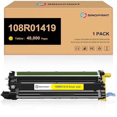 Compatible 6510 6515 Yellow Drum Unit(108R01419) Replacement for Xerox Phaser 6510DNM 6510DN 6510DNI 6510N WorkCentre 6515DNI 6515DNM 6515DN 6515N Printer (Yellow,1-Pack)
