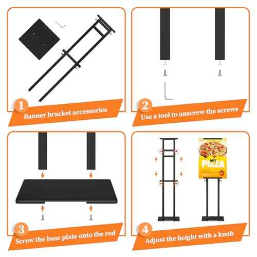 Poster Stand Display Stand Sign Holder Double Sided Banner Stand Poster Stands for Display Heavy Duty Sign Stand with Base Height Up to 75 inch for Wedding, Restaurant,Business, Supermarket