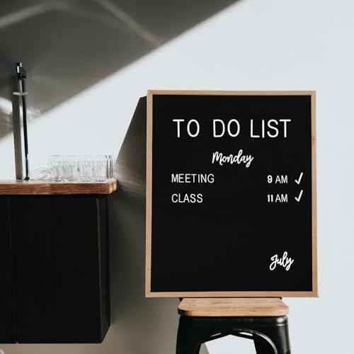 Large Felt Letter Board 24x30 Inch with 748 letters, Large Menu Board Letter, Felt Board Large Message Board, Changeable Letter Board Large Black Letter Board Sign Restaurant, Office, Oak Frame Letterboard