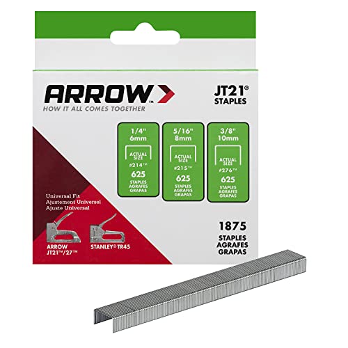 Arrow JT21 Thin Wire Staples & TT21 TruTac Staple Gun - Upholstery, Craft, and Repair Kit