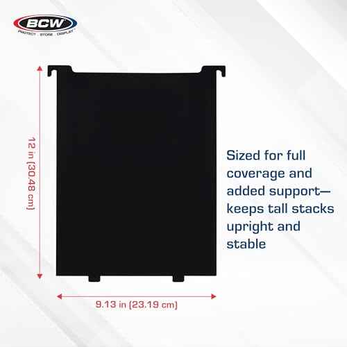 BCW Magazine & Document Bin Partitions - 6 Pack | Smooth Black Plastic Finish, Works With Adhesive Labels | Magazine Dividers Fit Magazine & Document Bin | Magazine Storage Accessories