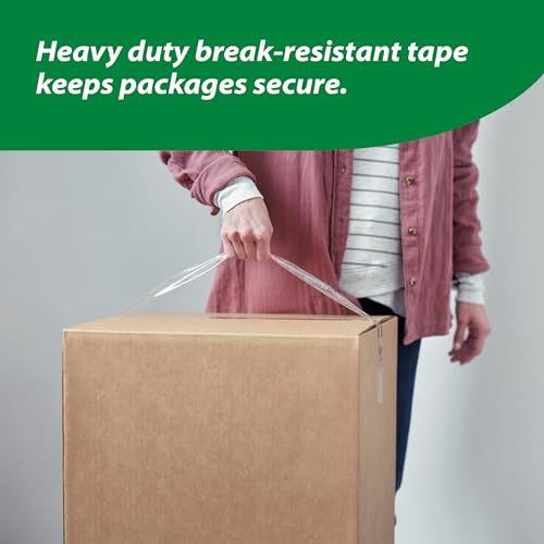 Duck Heavy Duty Clear Packing Tape Refill Rolls - 6 Rolls, 2 Inches Wide