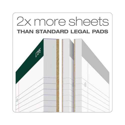 TOPS 63437 Double Docket Ruled Pads, 8 1/2 x 11 3/4, White, 100 Sheets (Pack of 6 Pads)