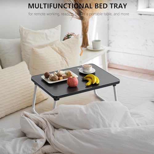 Youpehom Black Foldable Lap Desk for Bed or Couch - Portable Laptop Tray
