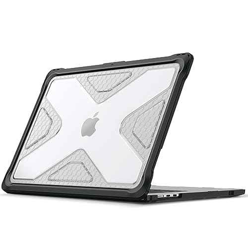 Fintie Case for MacBook Air 15 Inch A3241 A3114 A2941 (2023 2024 2025 Release) - Heavy Duty Rugged Hard Shell Case Cover with TPU Bumper for MacBook Air 15.3" M2 M3 M4 Chip, Clear