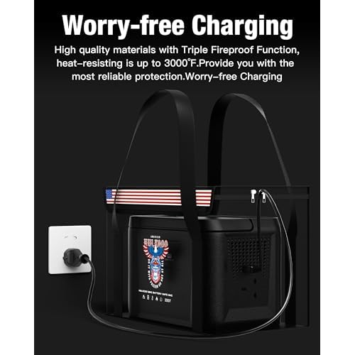 12V 100Ah LiFePO4 Lithium Battery Fireproof Safe Bag Large Capacity Explosion-Proof Battery Bag LiPO Safe Bag Waterproof Battery Storage Box(14 * 9.5 * 7.8inch), 2-Pack