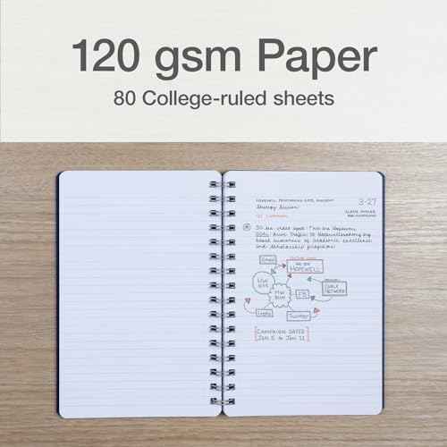 Oxford Poly Spiral Notebooks, Small 5.7" x 8.5" Book, Thick Poly Cover, White Paper, College Rule, 80 Sheets/160 Pages, Jewel Tones, 4 Pack (69720)