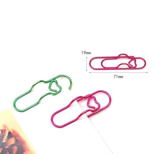 15 Pcs Metal Pen Holder Clips for Notebook, Planner Accessories, Heart Paper Clips