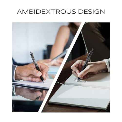 0.5mm Gel Pens Fine Point Smooth Writing Pens, 12PCS Black Ink Pens, Retractable Leather-Like Black Gel Pens, Business Gel Pen for Journaling, Writing, School, Office Use (Black)