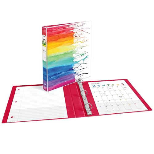 Avery + Amy Tangerine Designer Collection Binder, 1" Round Rings, 175-Sheet Capacity, Assorted Designs (26880), Pack of 6