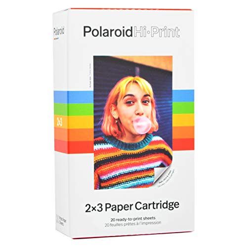 Polaroid Hi Print 2x3 Paper Cartridge, Peel and Stick, 2 Pack (40 Photos) with a Microfiber Cleaning Cloth