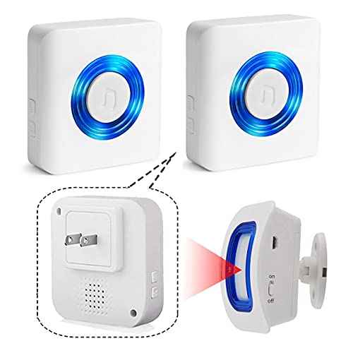 EverNary Caregiver Pager Indoor Motion Sensor Alarm Room Bed Alarms and Fall Prevention for Elderly Dementia Patients/Mailbox Alert Device for Home (2 Pager+1 Sensor)