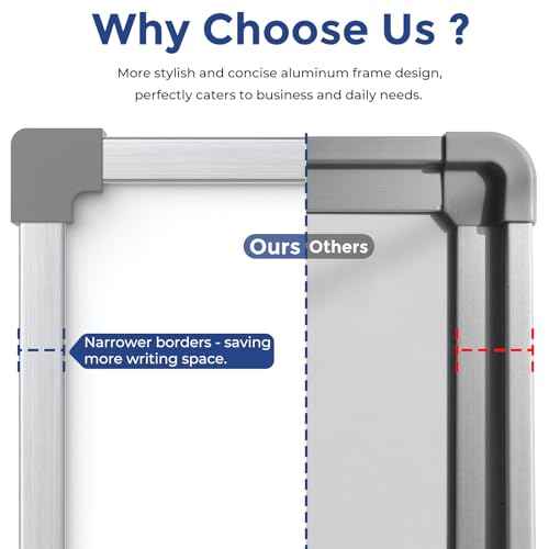 MaxGear Dry Erase Board for Wall, 36" x 24" Magnetic White Board, Double-Sided Large Whiteboard, Hanging for Planning Drawing Memo Teaching, School Home Office, Silver Aluminum Frame