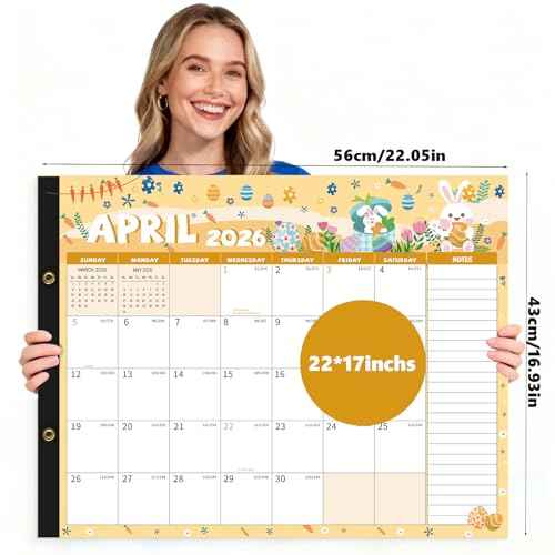 Desk Calendar 2025-2026 , Large 22x17 Desk Pad Calendar from Oct 2025 to Dec 2026, Academic Planner with Cute Monthly Cartoon Themes, Waterproof Cover & Corner Protectors for Home, Office, School