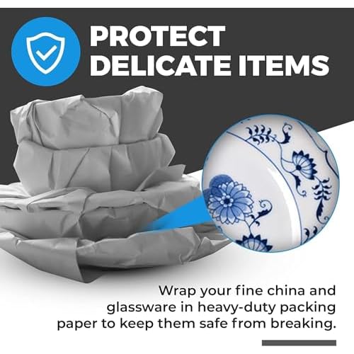 100 Sheets Packing Paper for Moving, Newsprint Paper for Packing Wrapping, Wrapping Paper for Packaging Glasses Dishes - Must Have Packing Supplies for Moving Box Filler(12 * 24in)