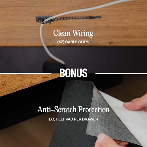 Under Desk Drawer Slide-Out ? Lockable Metal Storage Drawer with Cable Management for Office & Home (Single, Non-Bracketed)