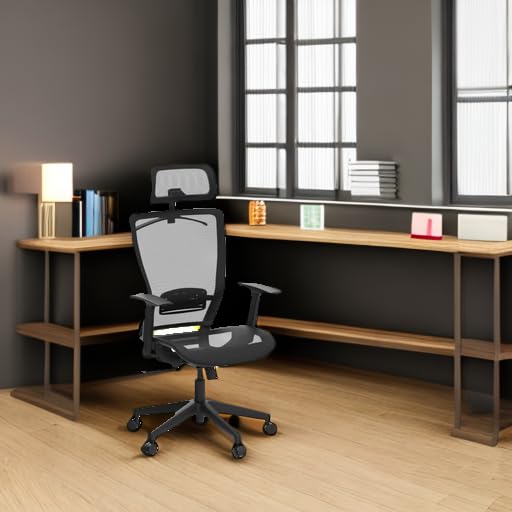FLEXISPOT OC3 Ergonomic Office Chair with High Back Mesh, Black – 23" Depth, Single Lumbar